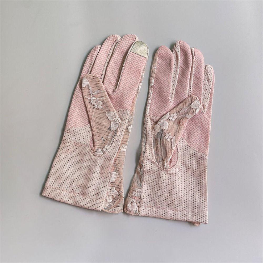 Thin Sunscreen Gloves Lace Touch Screen Gloves Elegant Transparent Gloves Outdoor Cycling