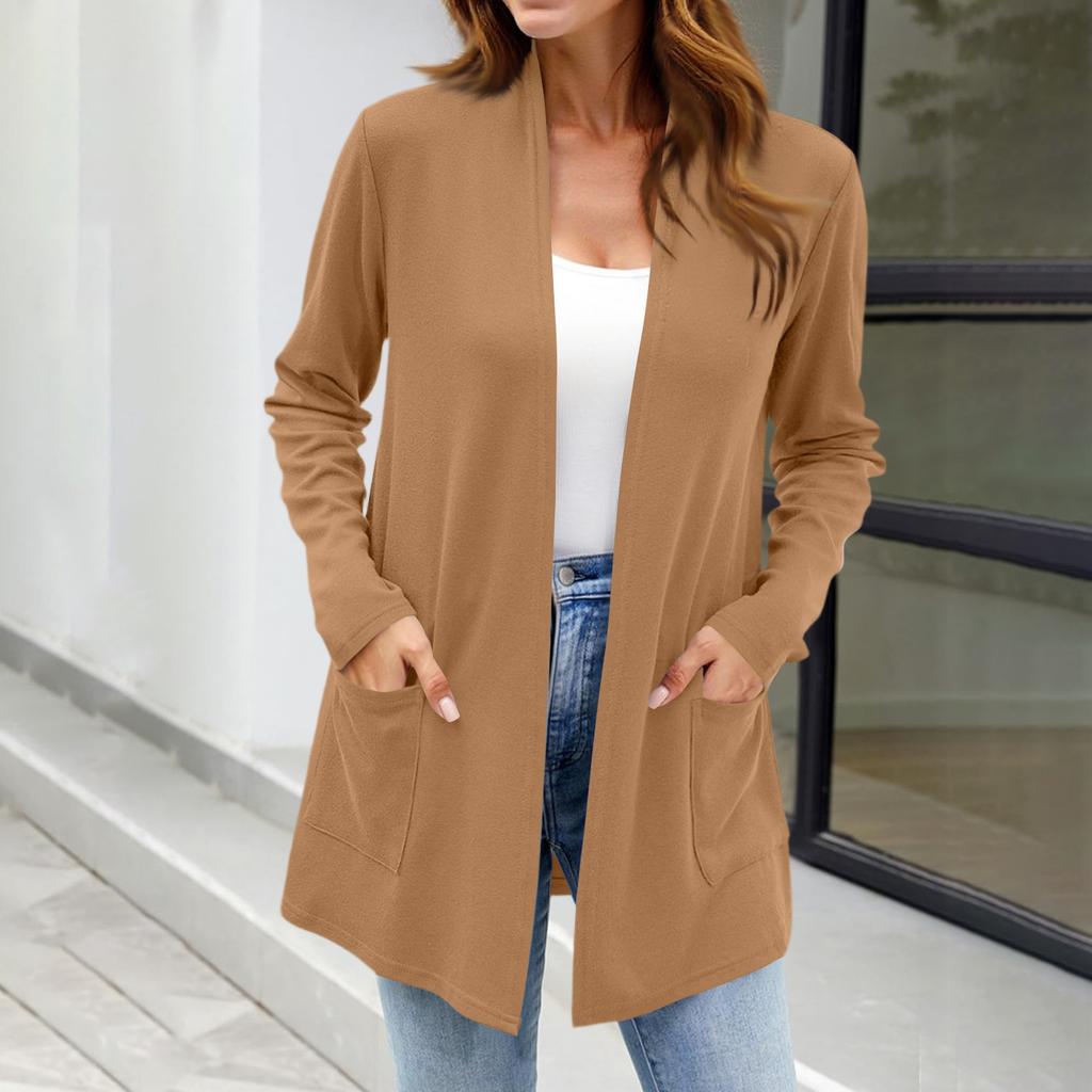 Women's Lightweight Cardigan Sweaters Open Front Long Sleeve Casual Loose Thin Cardigans With Pockets