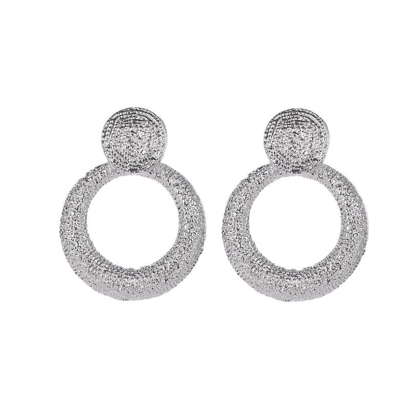 Frosted Geometric Earrings Cold Wind Exaggerated Retro Round Earrings Temperament Wild Earrings MIT