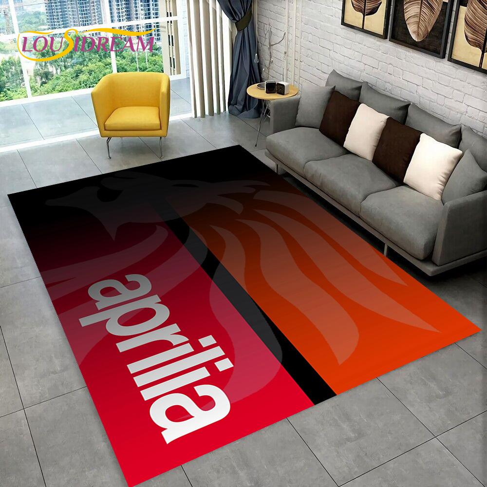 HD Ковер с логотипом мотоцикла Aprilia Racing для дома, гостиной, спальни, дивана, придверный коврик, декор, детский ковер, нескользящий коврик для пола 3D