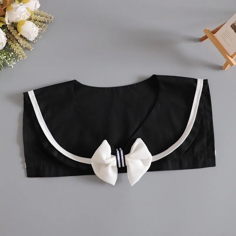 Женский милый галстук-бабочка спереди, шаль в морском стиле, ложный воротник, съемный топ-блузка для девочек, ложный воротник, женский декоративный шарф-обертывание
