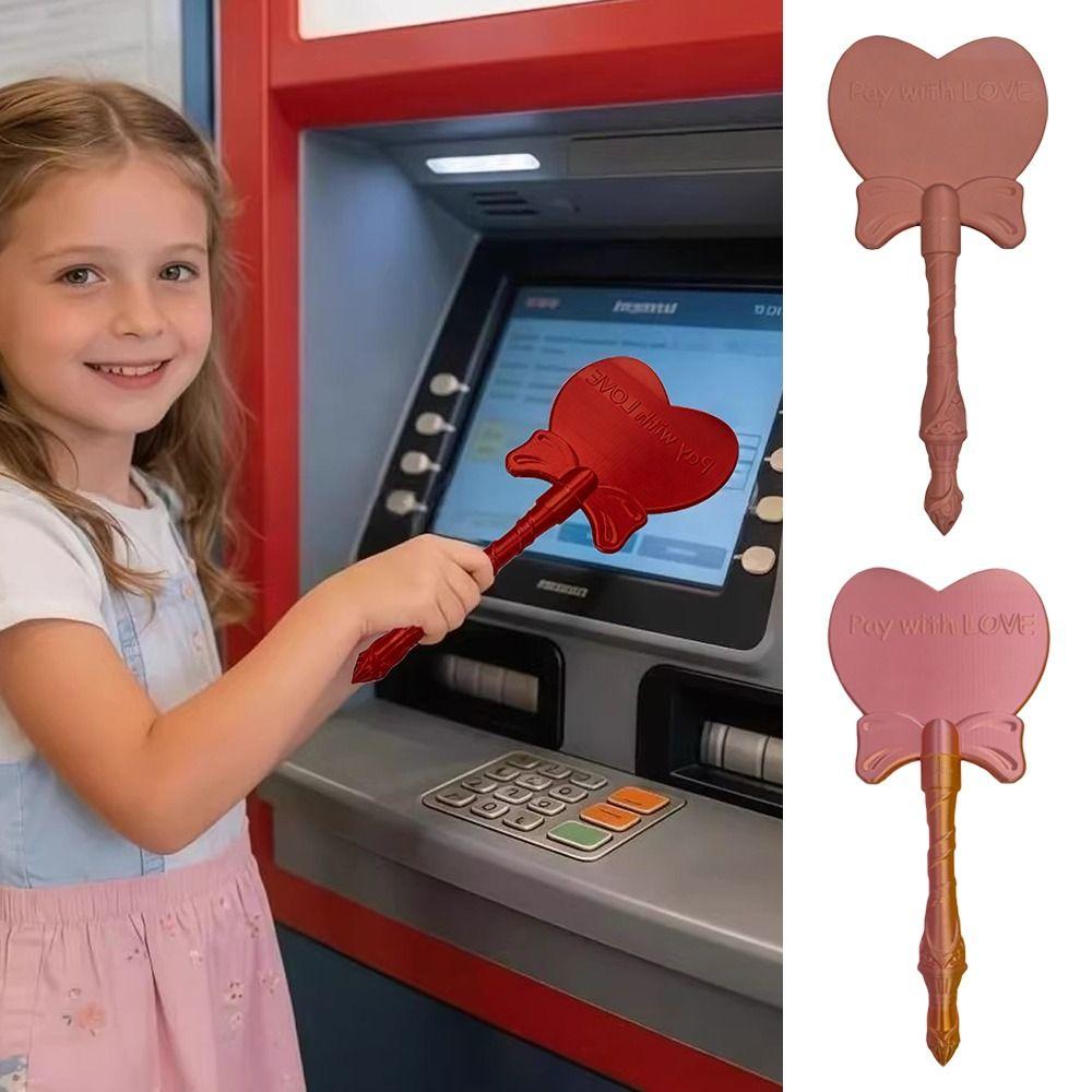 3D Printed Heart Shape Wand Tap To Pay Portable Credit Card Holder Tap-to-Pay Credit Card Heart Shape Magic Wand
