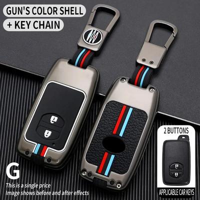 Чехол для автомобильного ключа Fob Cover Shell Keychain Keychain Accessories for Toyota Land Cruiser LC200 Prado 150 Camry Prius Crown