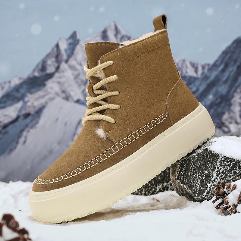 Мужские зимние сноубутсы для кожаных кроссовок Супер теплые мужские ботинки для улицы Мужские ботинки для хайкинга с высоким верхом мужская Рабочая обувь