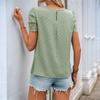 Women's Summer New Petal Short Sleeve Jacquard Pullover Shirt Top