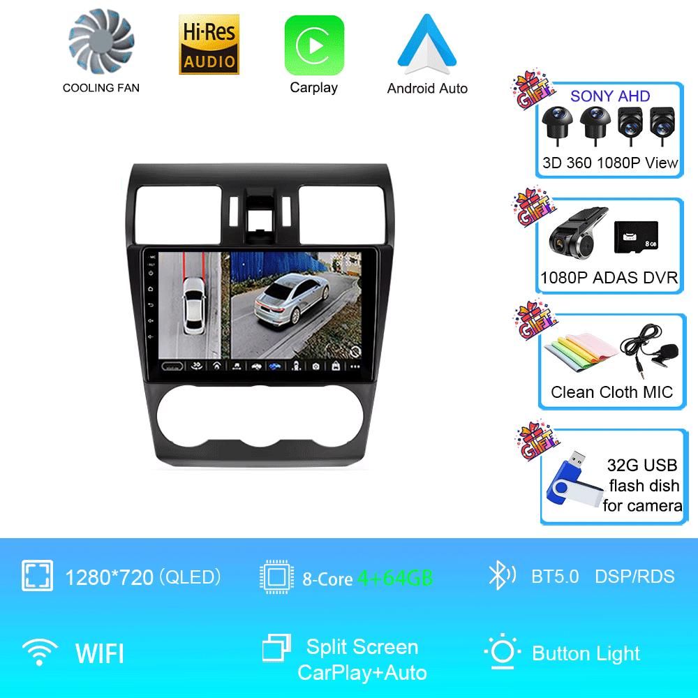 Автомагнитола Android 14 Стерео Для Subaru Forester XV WRX 2012- 2015 Для Impreza Мультимедийный Видеоплеер Навигация GPS Головное Устройство