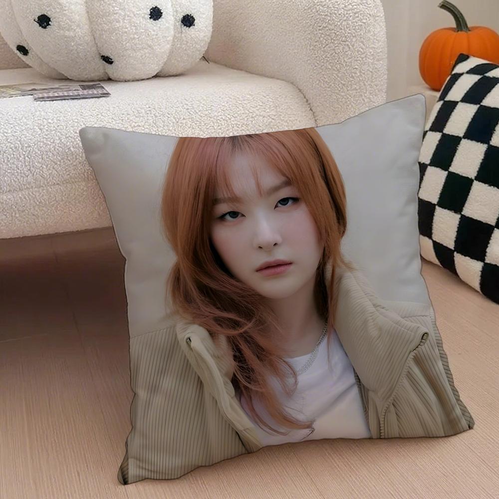 singer charismatic SSeulgi KKang Seulgi Cushion Cover Throw Pillow Cover Hidden Button Durable Polyester Chair Cushion