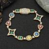 High-End Trendy  Hip-Hop Jewelry Colorful Gemstone Zircon Bracelet for Fine Chain Link Bracelets