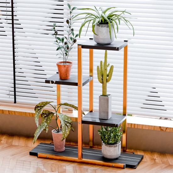 Подставка для растений комнатная многоярусная подставка для комнатных растений, многоуровневая угловая подставка для цветов для гостиной, многослойная полка для растений из кованого железа