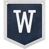 Handmade Felt Alphabet Pennant Banner for Nursery Room Decor - Navy Blue & Beige Educational Wall Hanging for Kids Room 11.8 x 13.8 Inches (B)