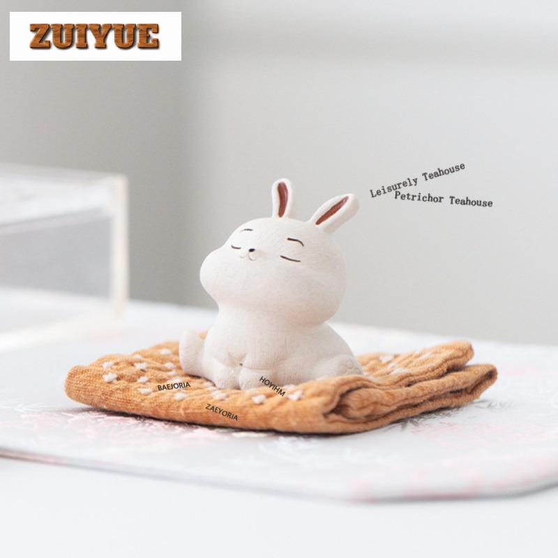 Purple Clay Kitten Or Rabbit Tea Pet Traditional Flowerpot Landscaping Tea Figurine Play Toys Tea Statue Ornaments Collection