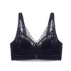 Crystal Lace Bunny Ears Wireless Bra - Breathable, Thin, Side Support for Smaller Looking Bust