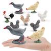 Simulated Chick Model PVC Corncrake Black White Rooster Polish Chickens Figurine Statue