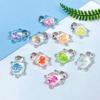10Pcs Mini Luminous Sequin Turtle Miniatures Animal Ornaments Fairy Garden Decoration Micro Landscape