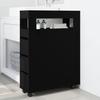VidaXL Narrow Bathroom Cabinet On Wheels Black, Narrow Bathroom Storage, Narrow Storage for Room 855269