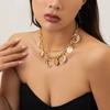 Fashion Multilayer Necklace Geometry Cowboy Cowgirl Choker Metal Collarbone Chain  Seaside