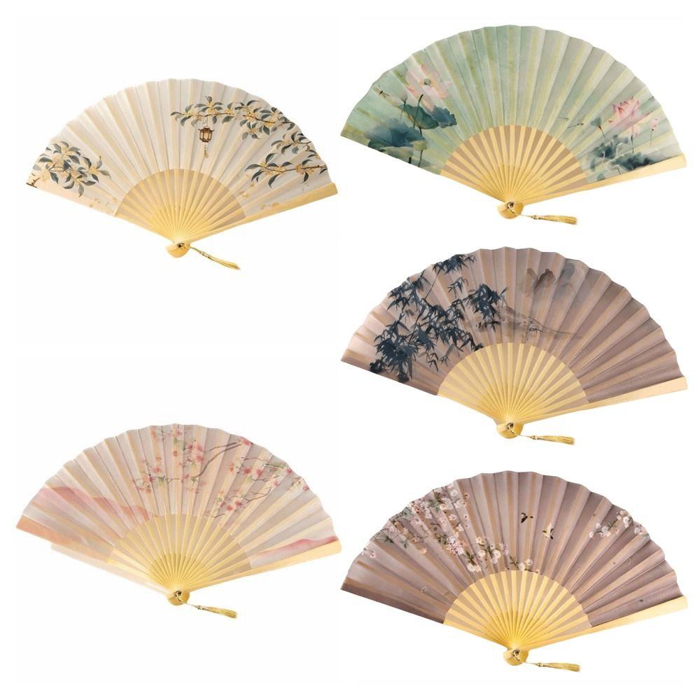 Chinese Style Hand Fan Collapsible Dance Fan Home Ornaments Decorative Fan Wedding