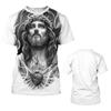 Fashion Jesus 3D Print T Shirt For Men Street Trend Short Sleeves Top Summer Oversized T-Shirt Clothes Casual O-neck Sweatshirt