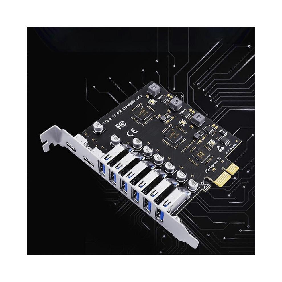 PCI-E карта расширения USB 3.2 и Type C, контроллер USB-C 3.2 на 6 портов + 2 порта PCI-E, карта A
