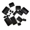 4 шт., прямоугольные пластиковые черные заглушки, вставки для труб, стальные заглушки для ног, коврики для полок столов и стульев