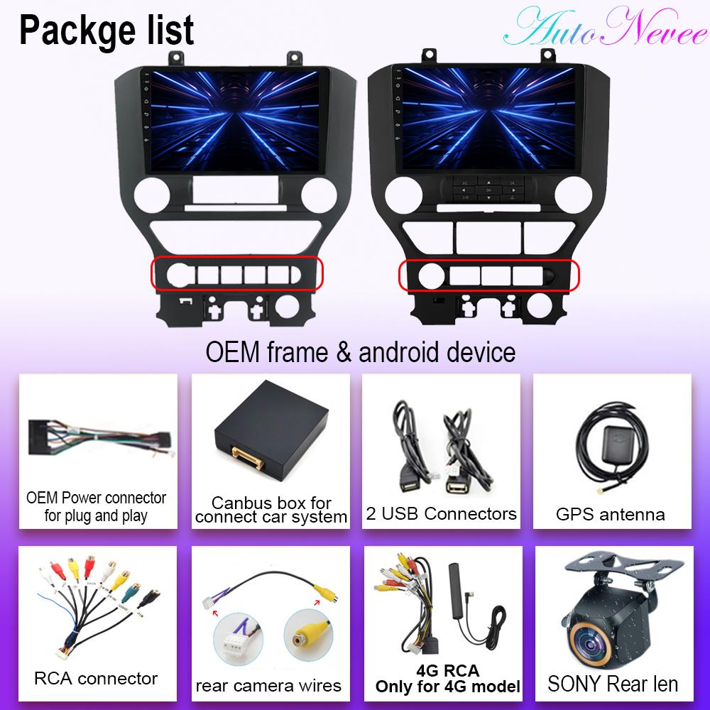 Android 14 Carplay Car Radio для Ford Mustang S550 2014 2015 – 2021 Навигация GPS Мультимедийный проигрыватель стерео WiF+4G 360 Камера BT