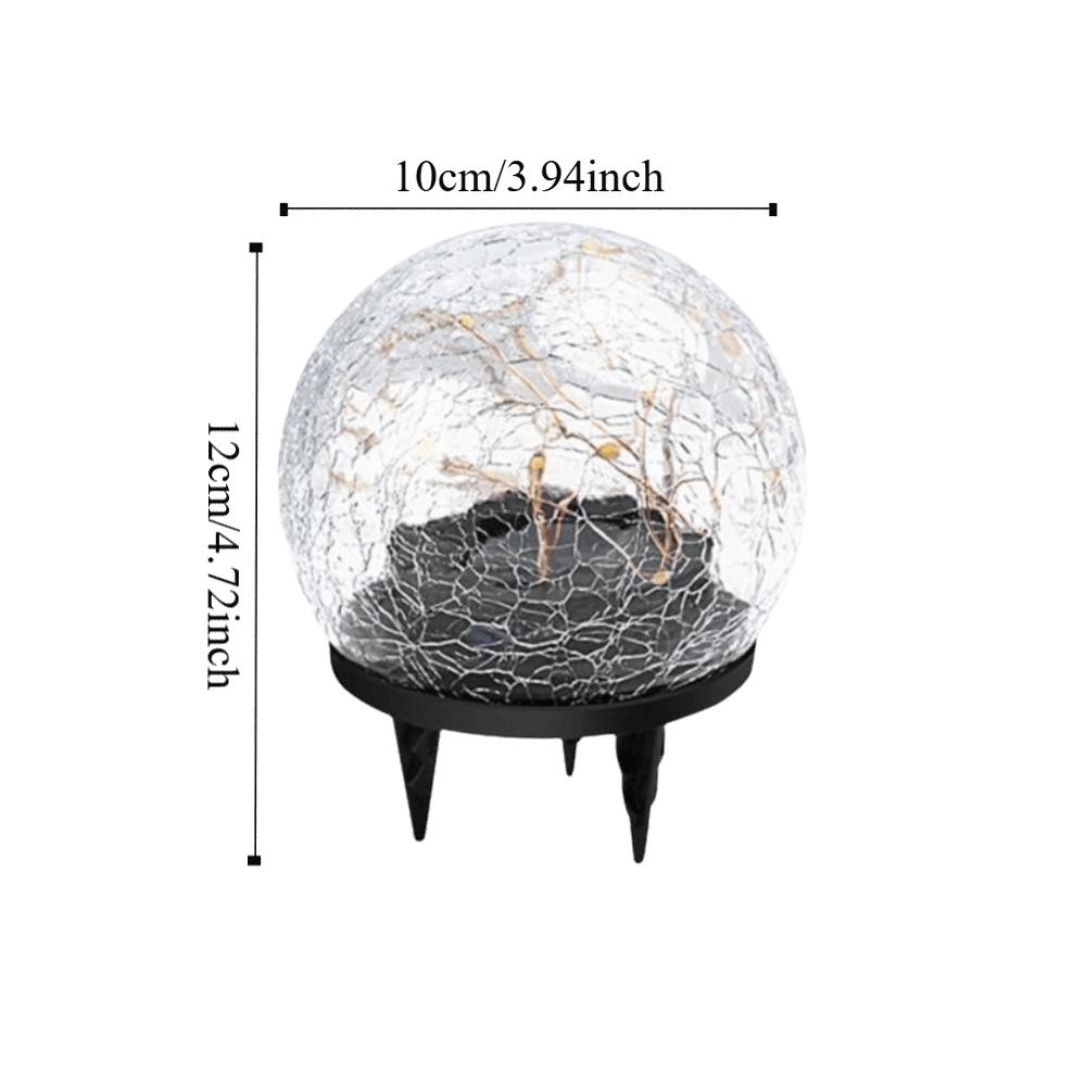 Waterproof Solar Globes Cracked Glass Solar Energy Solar Lights Auto on/Off Warm and Colorful Light LED Garden Lights Patio
