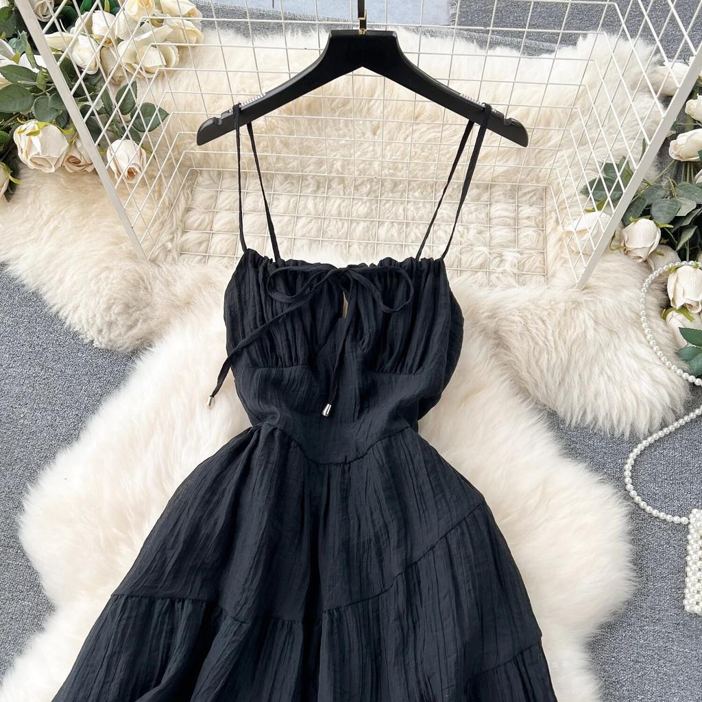 Маленькая одежда с милым бантом и квадратным воротником, облегающие короткие юбки с оборками, сексуальное платье на бретельках с открытой спиной