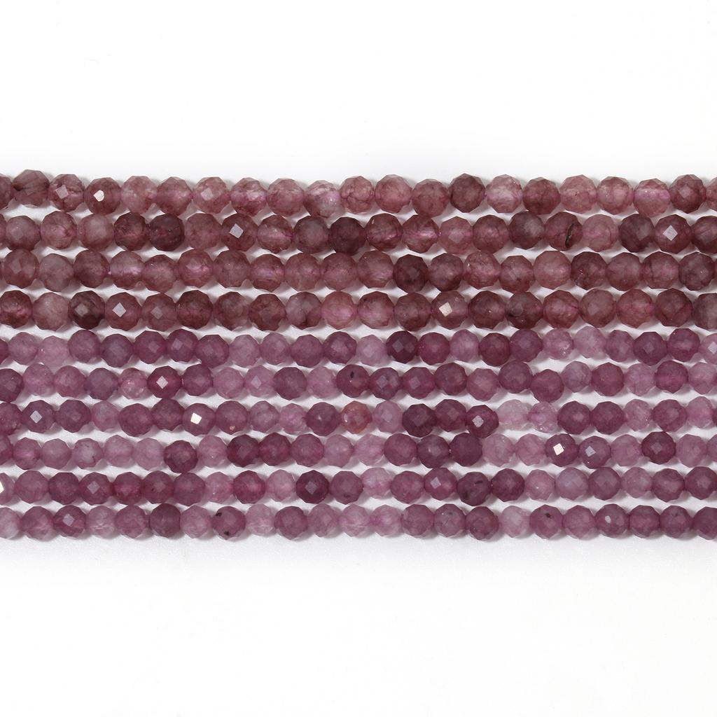Граненые 2 мм 3 мм 4 мм крошечные бусины из натурального фиолетового нефрита для изготовления ювелирных изделий Поставщик пляжных ювелирных аксессуаров