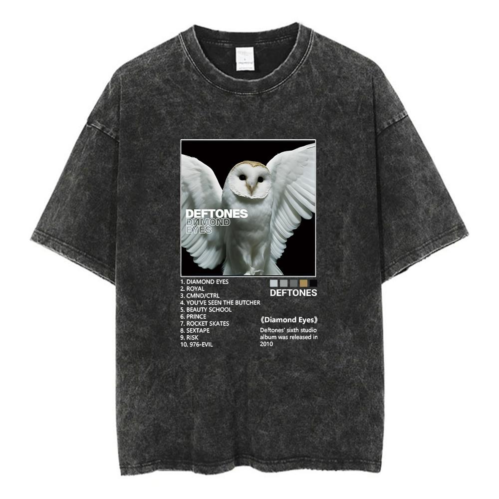 Deftones BandDiamond Eyes Music Album Cover TShirt Metal Rock Clothes Cotton Vintage Short Sleeve Tees For Men Plus Size Tops