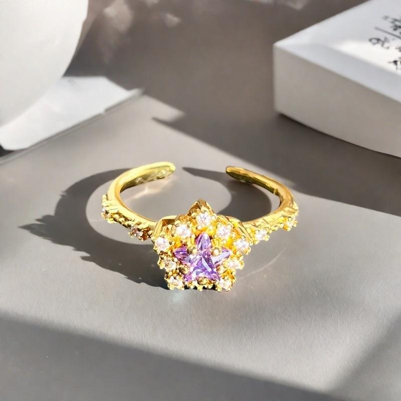 Да, Серия «Слепая коробка», Цветное сокровище, Цыганское открытое кольцо, Волна, Микровставка цирконов, Роскошное кольцо высокого класса.