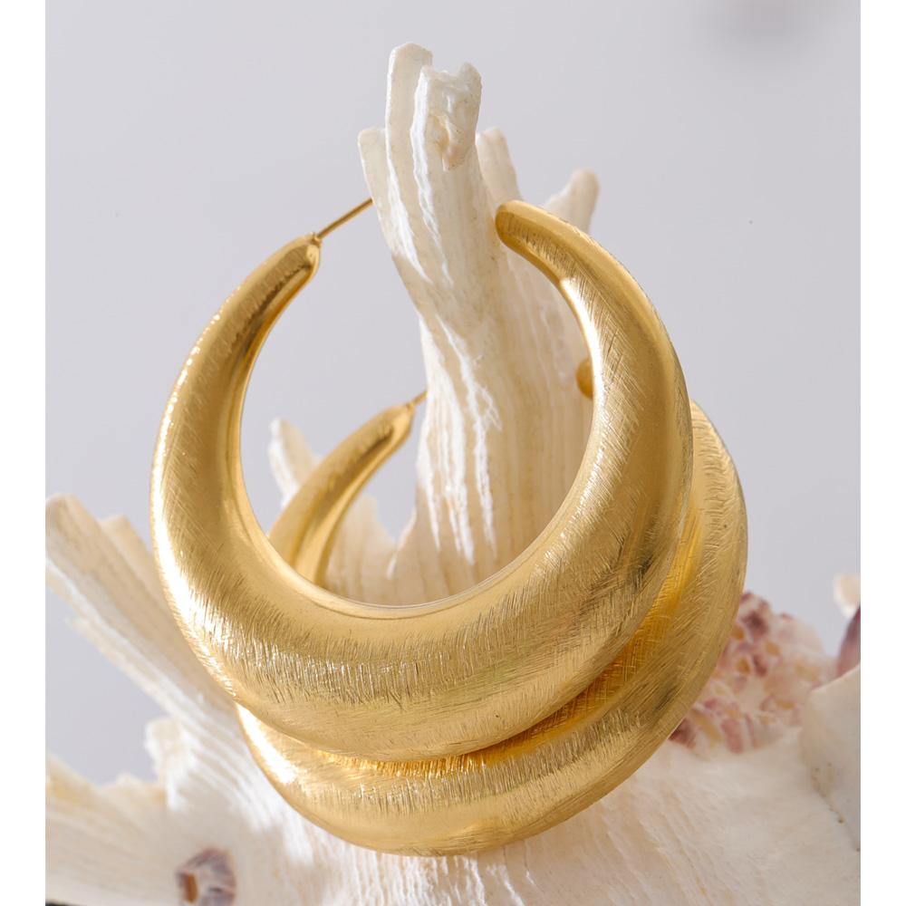 Eetit Повседневные серьги-хагги C-образной формы из нержавеющей стали для всех случаев, с минималистичным дизайном, с покрытием из 18-каратного золота, универсальные, повседневные украшения