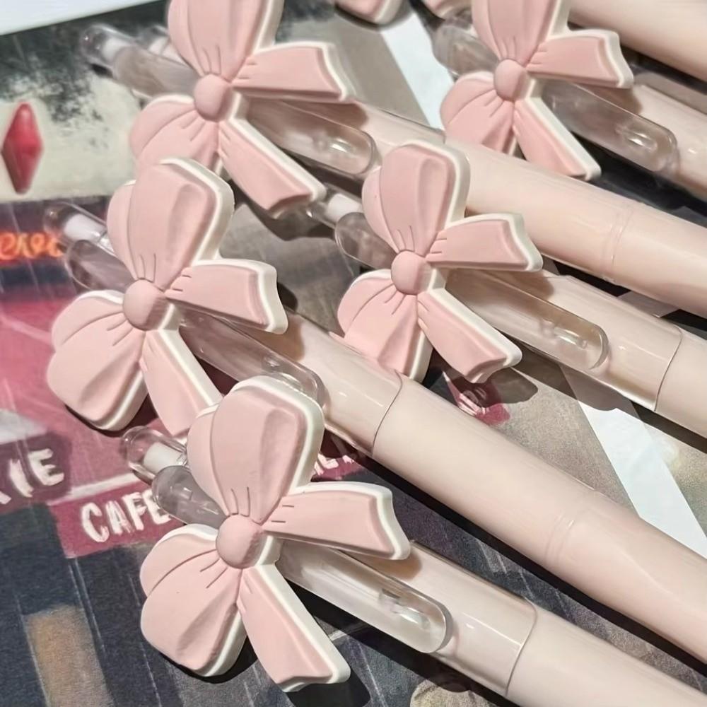 10pcs Set Pink Ballpoint Pen Bow Knot Design Sign Pen Cute Gel Pen Student Stationery