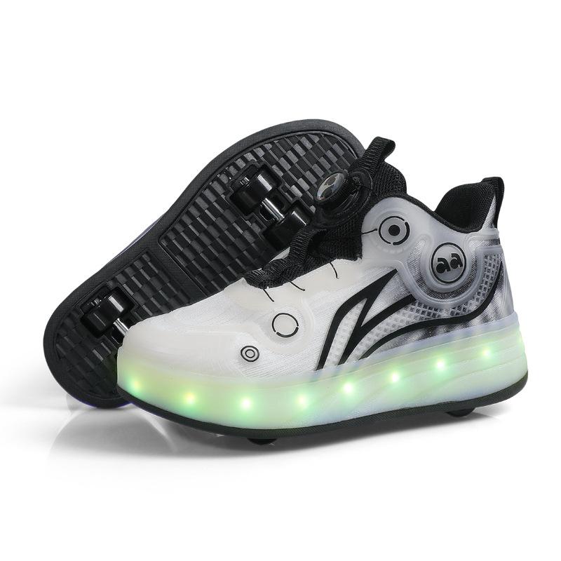 Популярные роликовые коньки детские новые кроссовки с подсветкой, зарядные роликовые коньки для девочек и мальчиков, четырехколесные кроссовки