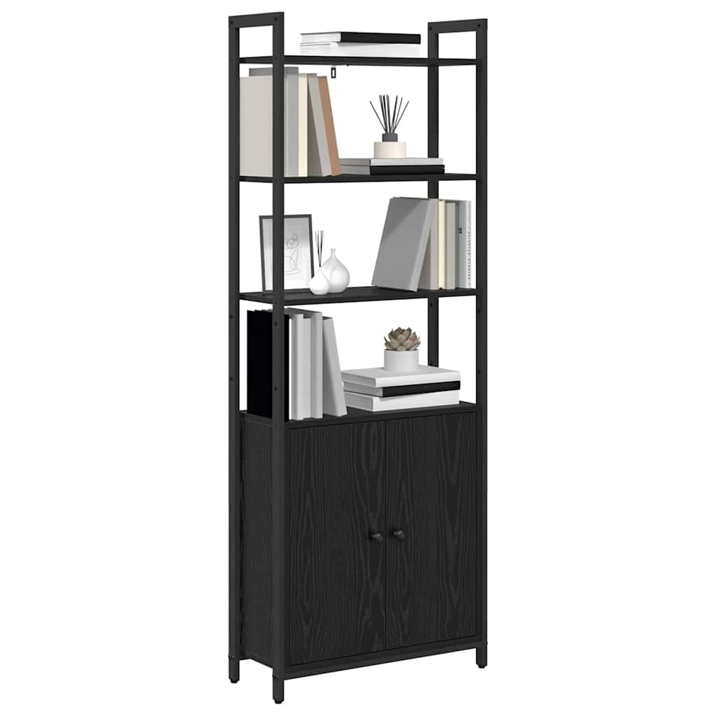 Bookshelf Black Oak Look 60 x 24 x 161 cm Engineered Wood