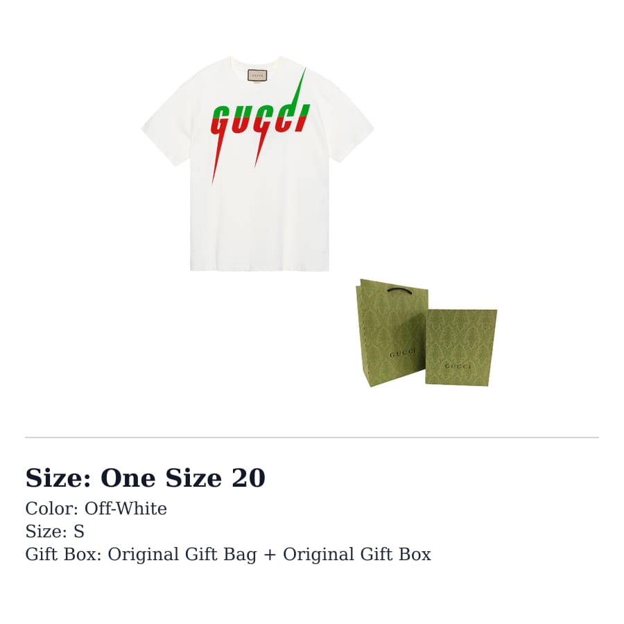 GUCCI Men's Cotton Blade T-shirt White 565806-XJAZY-9037