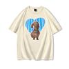 Dachshund Dog With Heart Unisexs Tshirt Harajuku Street Tops Girls Summer Oneck Tops Cute Dog Lover 100 Cotton Tshirt