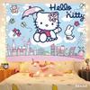 Очаровательный гобелен My Melody с подвесным креплением Милый узор с кроликом Подвесной гобелен Идеально подходит для декора комнаты девочки Комнаты в общежитии