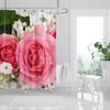 3D Flower Dolphin Bohemian Geometric Print Shower Curtain with Roller Hooks Modern Decorative Elegant Bathroom Curtains 180x180cm