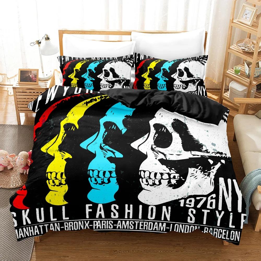 3D Printed Bone Bedding Set Down Quilt Cover With Pillowcase Double SIngle King EUUSAUUK Size Comforter Bedding