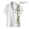 Beach Shirt Flower Print Turn-down Collar Single-breasted Short Sleeve Men Top for Holiday