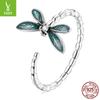 Blue Drip Gorgeous Dragonfly Open Ring Fresh Niche S925 Silver Insect Ring Ring