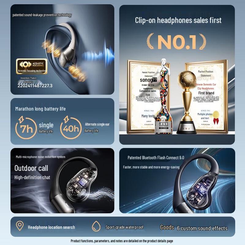 Saina G9S AI Ear-Hook Bluetooth Headset