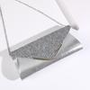 Diansheng Новый Простой Клатч Женский Ужин, Свадебное Платье Свадебный Серебряный Блестящий Вечерняя Сумочка