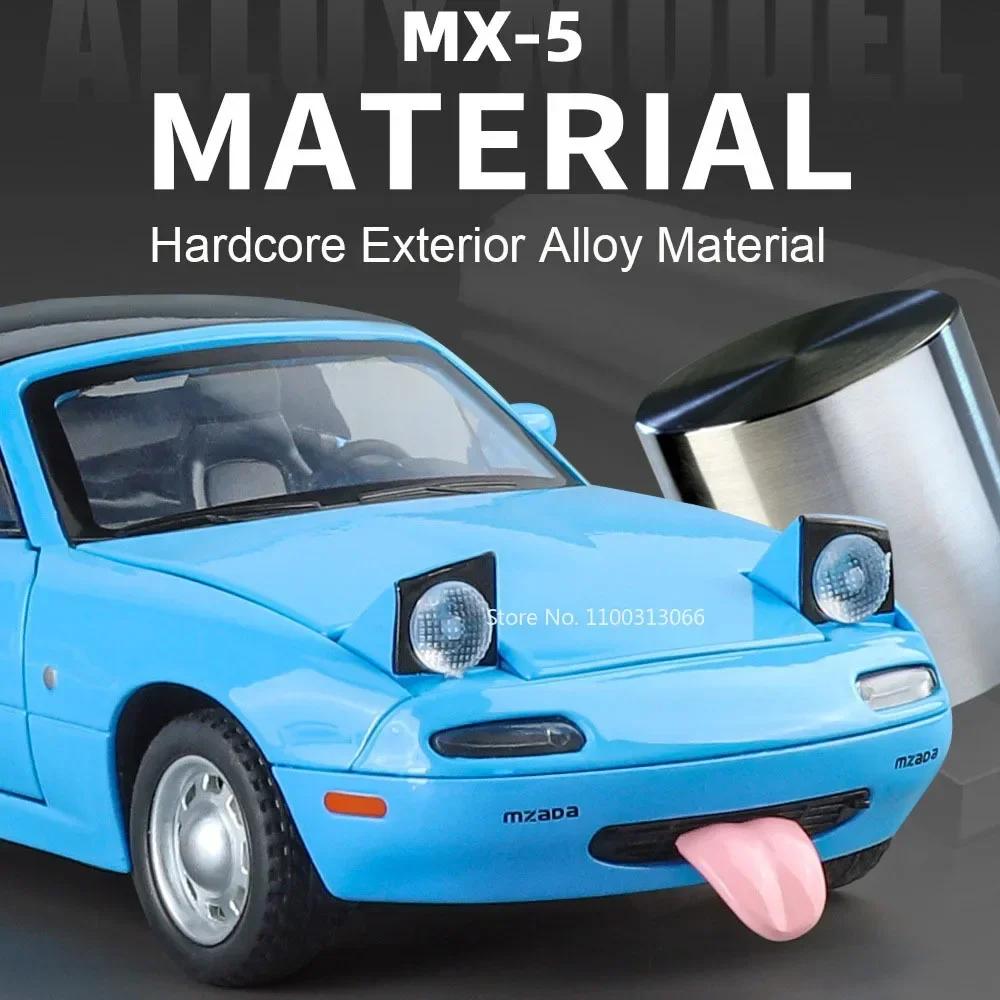 1:24 Mx-5 Toys Cars Alloy Diecast Models With Light Sound Miniature Vehicle Wheel Steering Car Model For Child Adult Gifts