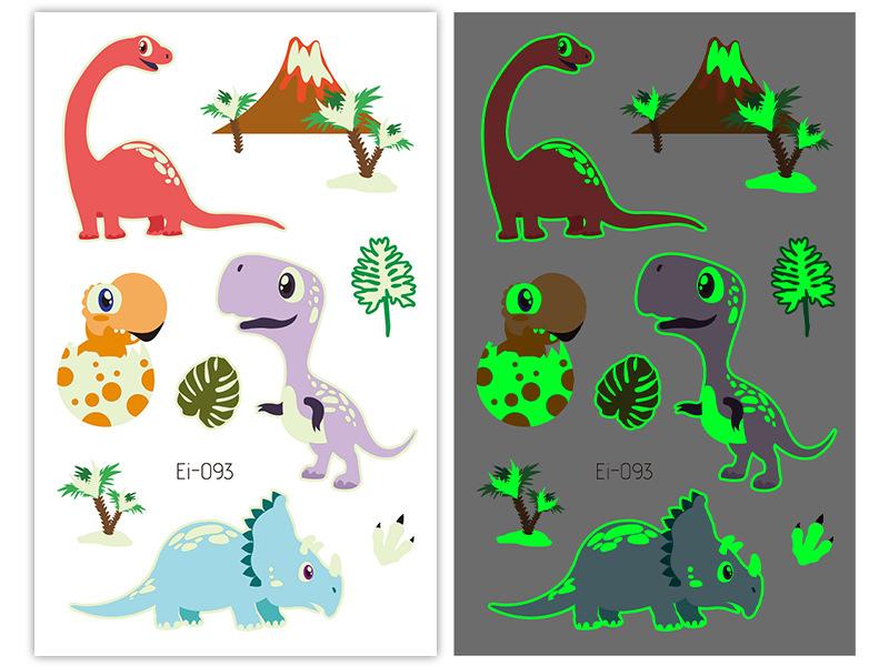 Новые светящиеся наклейки-тату динозавра, детские забавные светящиеся наклейки с героями мультфильмов, наклейки-татуировки