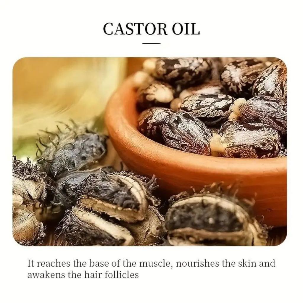 Натуральное касторовое масло для волос укрепляет эфирное масло, стимулирует регенерацию волос, выращивает натуральное эфирное масло.