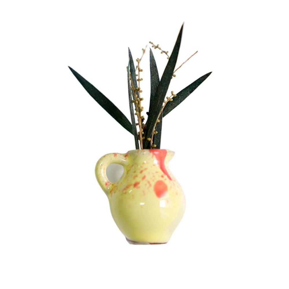 Ceramic Mini Plant Vase Excluding Plants Refrigerator Magnets Cute Vase Fridge Stickers  Gift