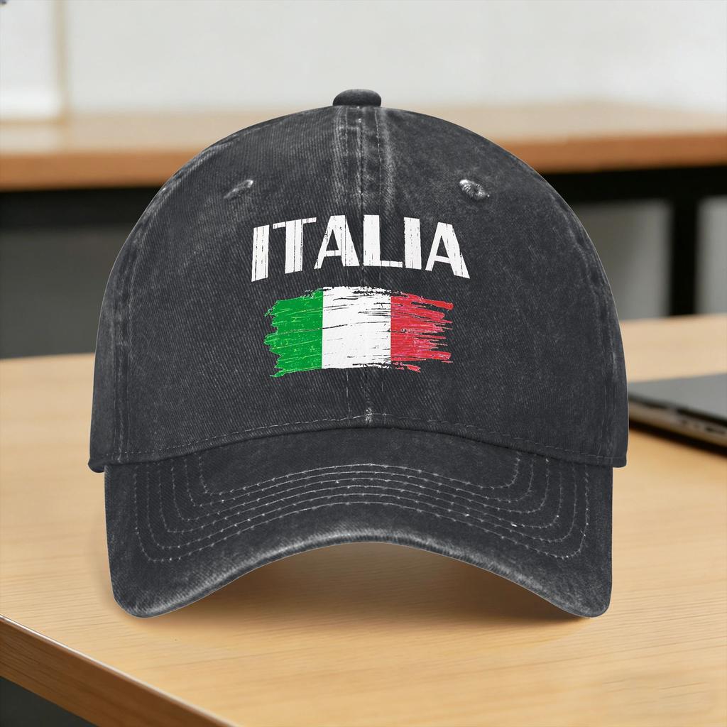 Бейсболка Italia Итальянский флаг Винтаж Весна Стильные Хип-хоп Кепки Пара WoУнисекс Принт Для улицы Спортзал Оптовая продажа Бейсболок