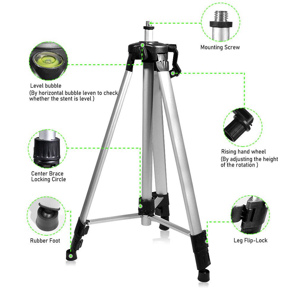 Алюминиевый штатив с покрытием для лазерного уровня с регулируемыми ножками и сумкой для переноски