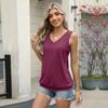 Женская весна и лето, новый однотонный жилет с V-образным вырезом, свободная футболка без рукавов, повседневные топы